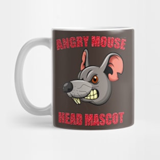 Angry Mouse Head Mascot T shirt Red Mug